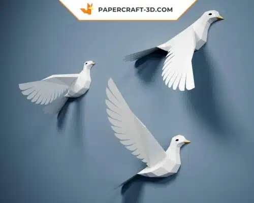 Papercraft Pigeons : modèle d’origami 3D en papier à réaliser soi-même