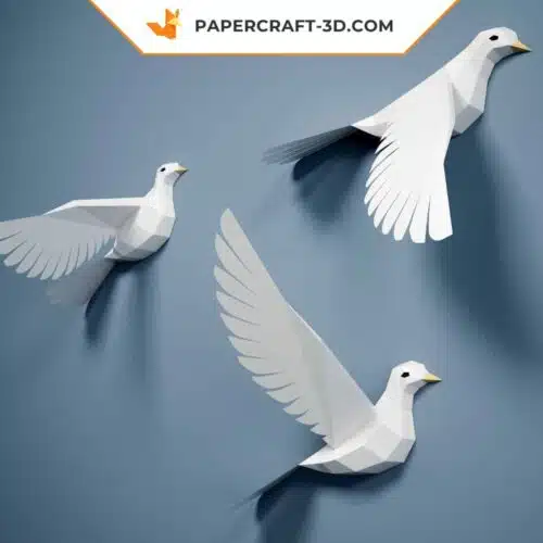 Papercraft Pigeons : modèle d’origami 3D en papier à réaliser soi-même