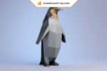 Papercraft pingouins en origami papier 3D de faible teneur en poly