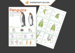 Papercraft pingouins en origami papier 3D de faible teneur en poly