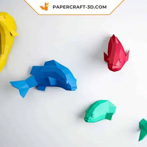 Papercraft Poisson 3D origami papier puzzle sculpture