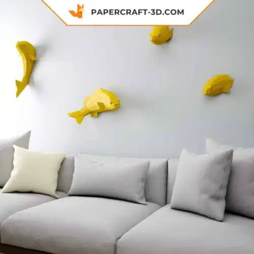 Papercraft Poisson 3D origami papier puzzle sculpture