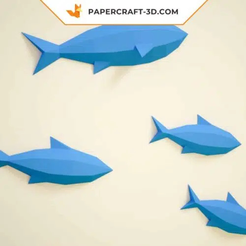 Papercraft poissons muraux en origami 3D à faire soi-même