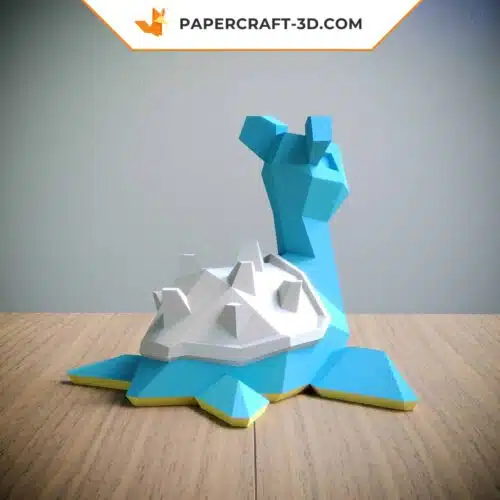 Papercraft Pokémon Lapras en origami papier 3D pour décoration d’intérieur