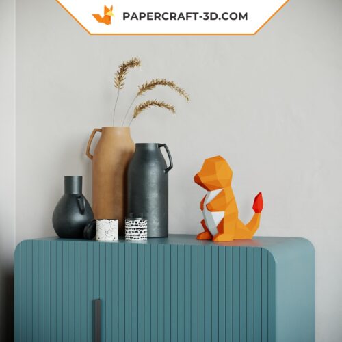 Papercraft Pokemon Salamèche origami papier 3D