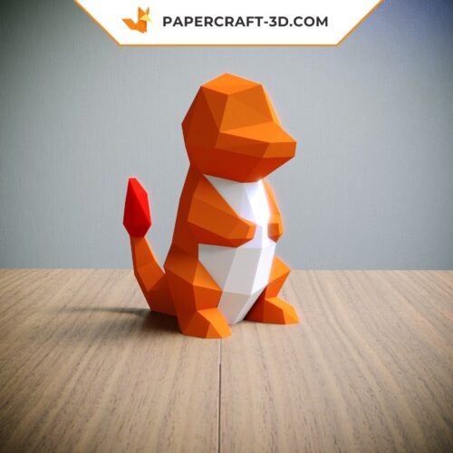 Papercraft Pokemon Salamèche origami papier 3D