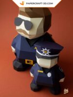 Papercraft Policier numérique DIY en papier 3D