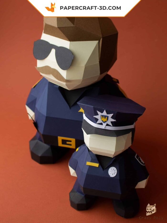 Papercraft Policier numérique DIY en papier 3D