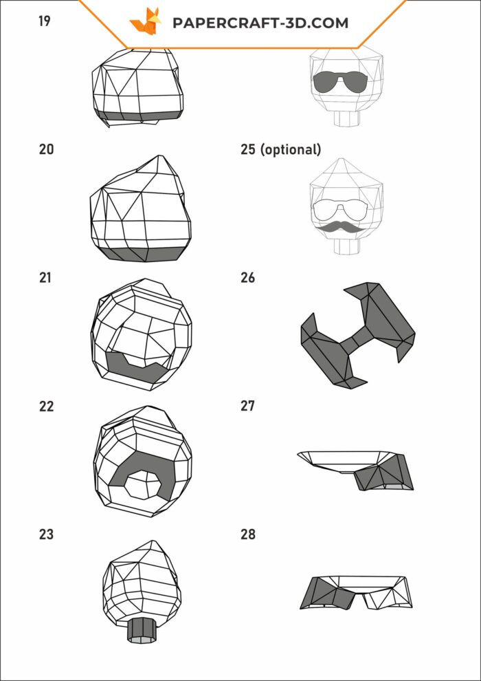 Papercraft Policier numérique DIY en papier 3D