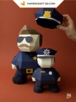 Papercraft Policier numérique DIY en papier 3D