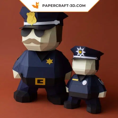 Papercraft Policier numérique DIY en papier 3D