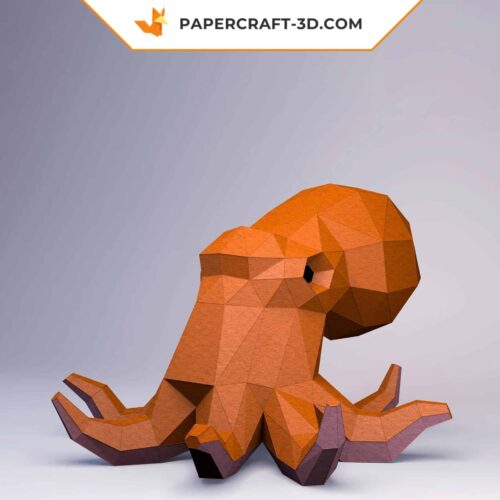 Papercraft von Oktopus in 3D-Origami