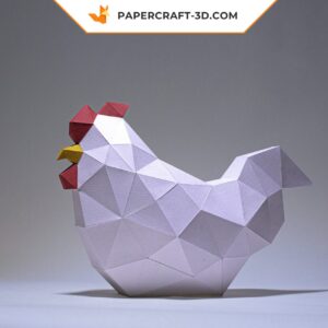 Papercraft poussin de poulet origami papier 3D pour décoration de Pâques