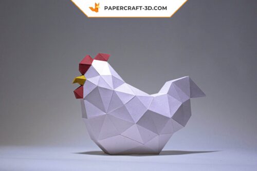 Papercraft poussin de poulet origami papier 3D pour décoration de Pâques