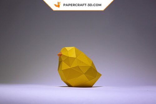 Papercraft poussin de poulet origami papier 3D pour décoration de Pâques