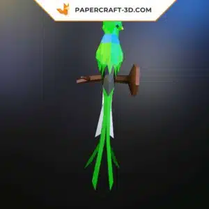 Papercraft Quetzal en origami papier 3D à faire soi-même