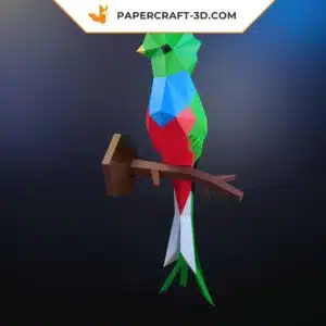 Papercraft Quetzal en origami papier 3D à faire soi-même