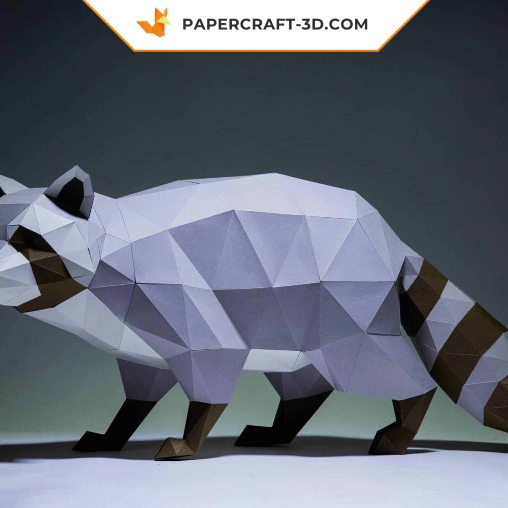 Papercraft Waschbär in 3D-Origami