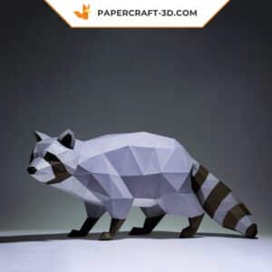 Papercraft raton laveur en origami papier 3D à télécharger