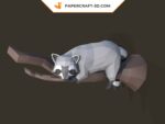 Papercraft guaxinim em origami 3D