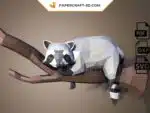Papercraft guaxinim em origami 3D