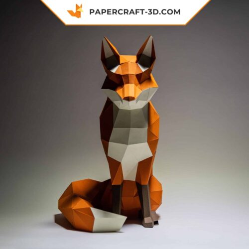 Papercraft Renard en origami de papier 3D à télécharger