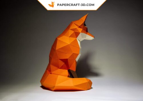 Papercraft Renard en origami de papier 3D à télécharger