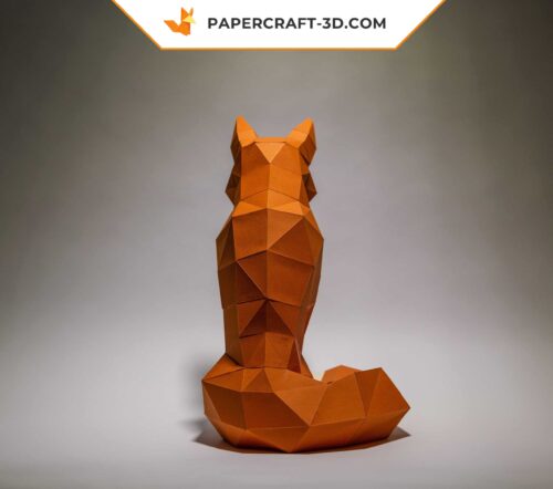 Papercraft Renard en origami de papier 3D à télécharger