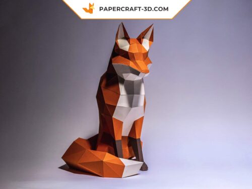 Papercraft Renard en origami de papier 3D à télécharger