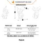 Papercraft Renard Mignon en Papier 3D Origami pour Enfants