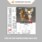 Papercraft Renard Mignon en Papier 3D Origami pour Enfants