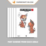 Papercraft Renard Mignon en Papier 3D Origami pour Enfants