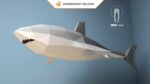 Papercraft Requin Blanc XXL en origami papier 3D à fabriquer soi-même