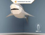 Papercraft Requin Blanc XXL en origami papier 3D à fabriquer soi-même
