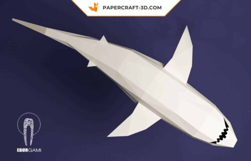 Papercraft Requin Blanc XXL en origami papier 3D à fabriquer soi-même