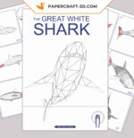 Papercraft Requin Blanc XXL en origami papier 3D à fabriquer soi-même
