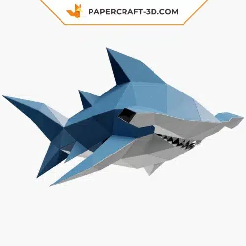 Papercraft Requin-marteau bébé en origami papier 3D