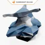 Papercraft Requin-marteau décor mural en papier 3D origami