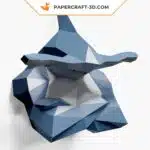 Papercraft Requin-marteau décor mural en papier 3D origami