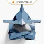 Papercraft Requin-marteau décor mural en papier 3D origami