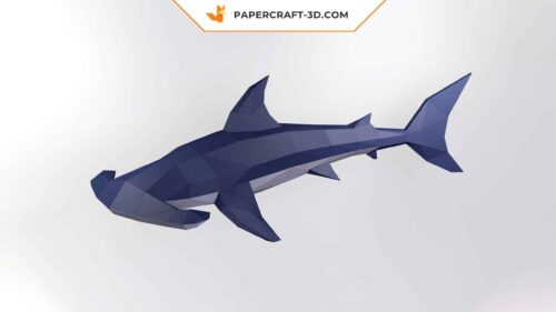 Papercraft requin-marteau origami papier 3D à monter soi-même