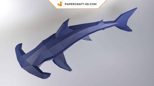 Papercraft requin-marteau origami papier 3D à monter soi-même