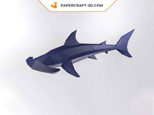 Papercraft requin-marteau origami papier 3D à monter soi-même
