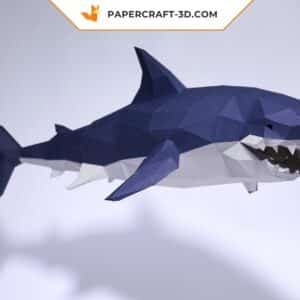 Papercraft requin origami papier 3D à télécharger