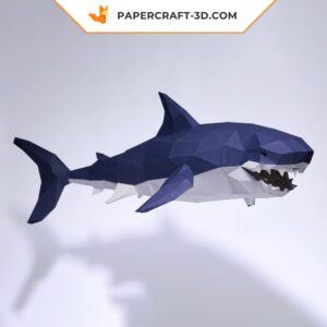 Papercraft requin origami papier 3D à télécharger