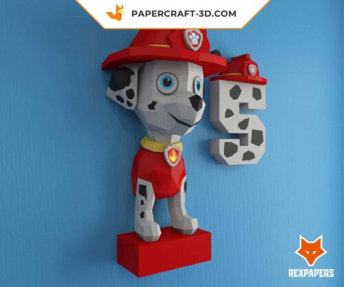Papercraft Rex von Paw Patrol im 3D-Origami