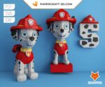 Papercraft Rex von Paw Patrol im 3D-Origami