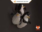 Papercraft pinguins do filme Madagascar em origami 3D