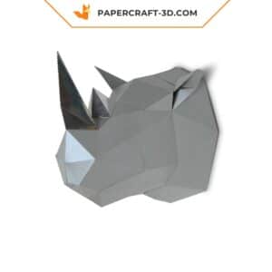 Papercraft rhinocéros en origami papier 3D