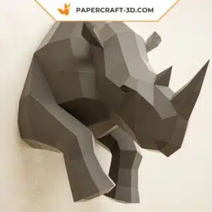 Papercraft Rhinocéros en origami papier 3D pour décoration intérieure